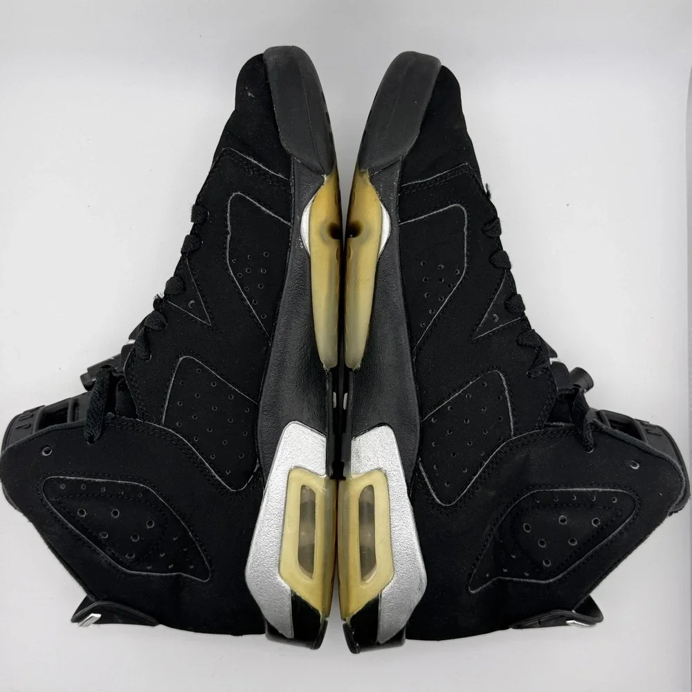 Air Jordan 6 Retro GS Black Metallic Silver Sneakers 7Y/8.5W DX2835-001 No Box